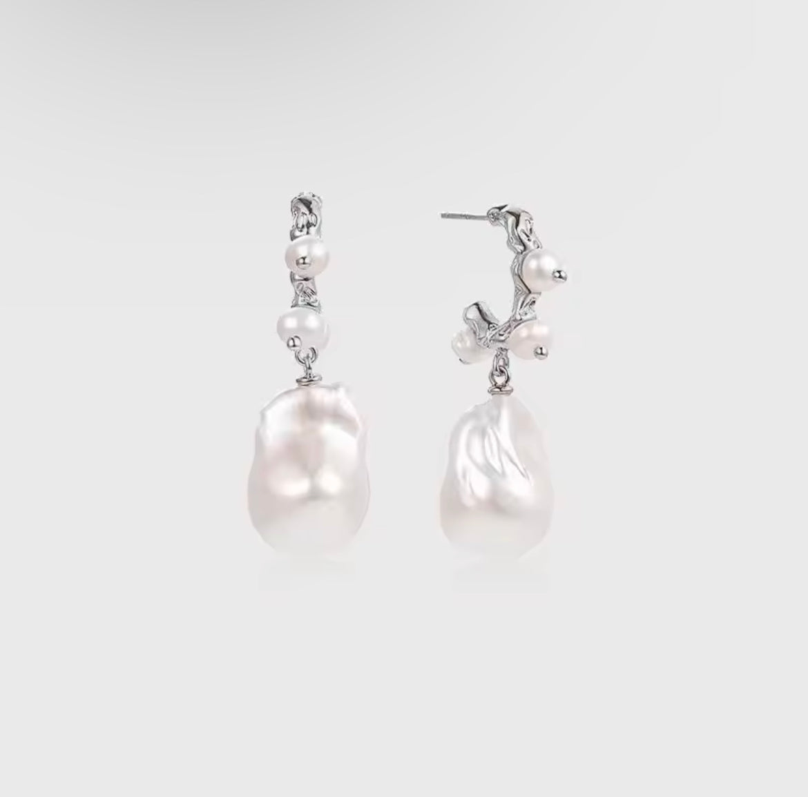 Vintage Baroque Pearl Earrings