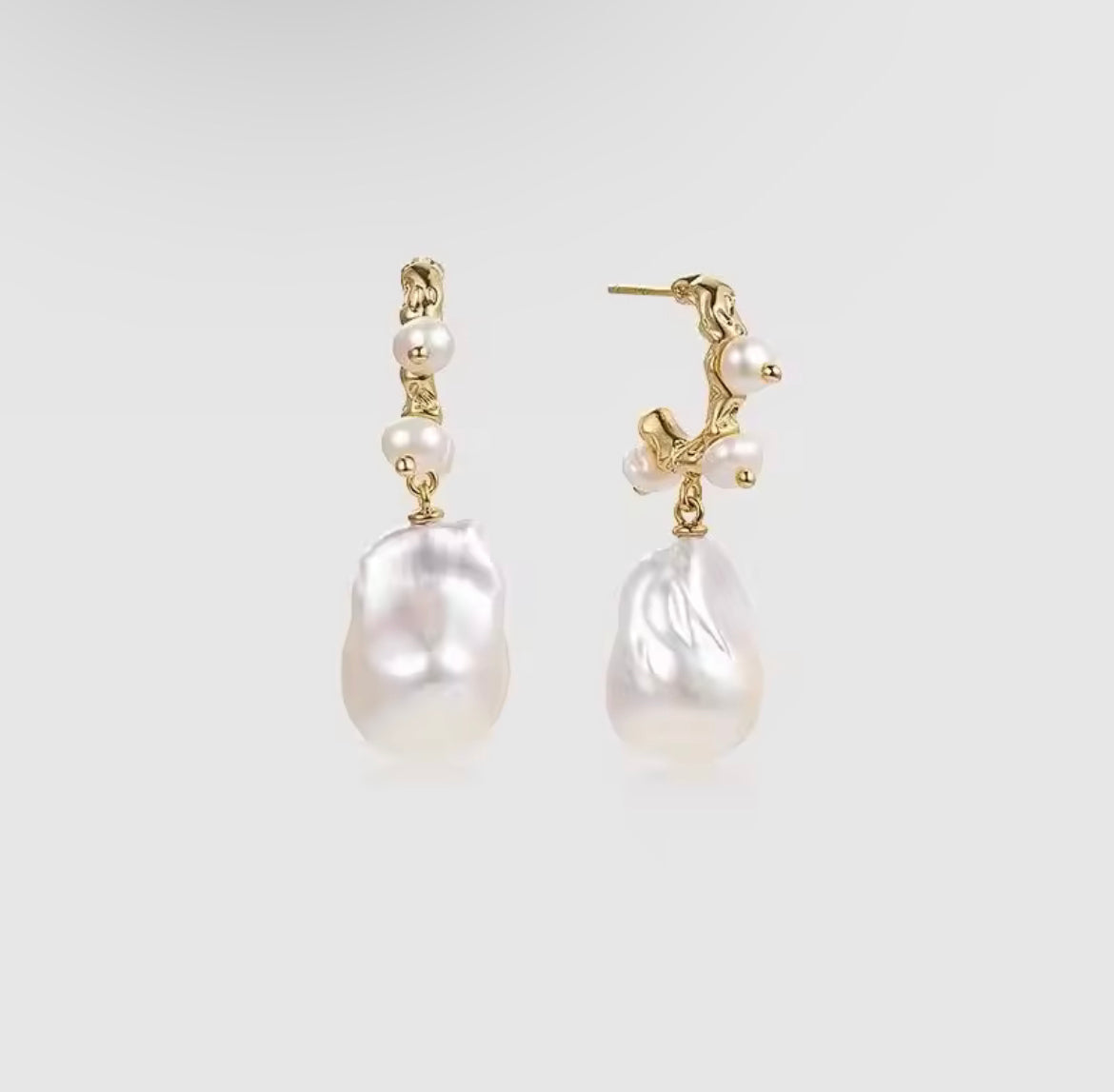 Vintage Baroque Pearl Earrings