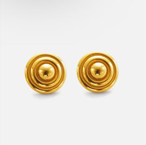 Two tones round earrings