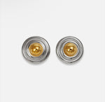 Two tones round earrings