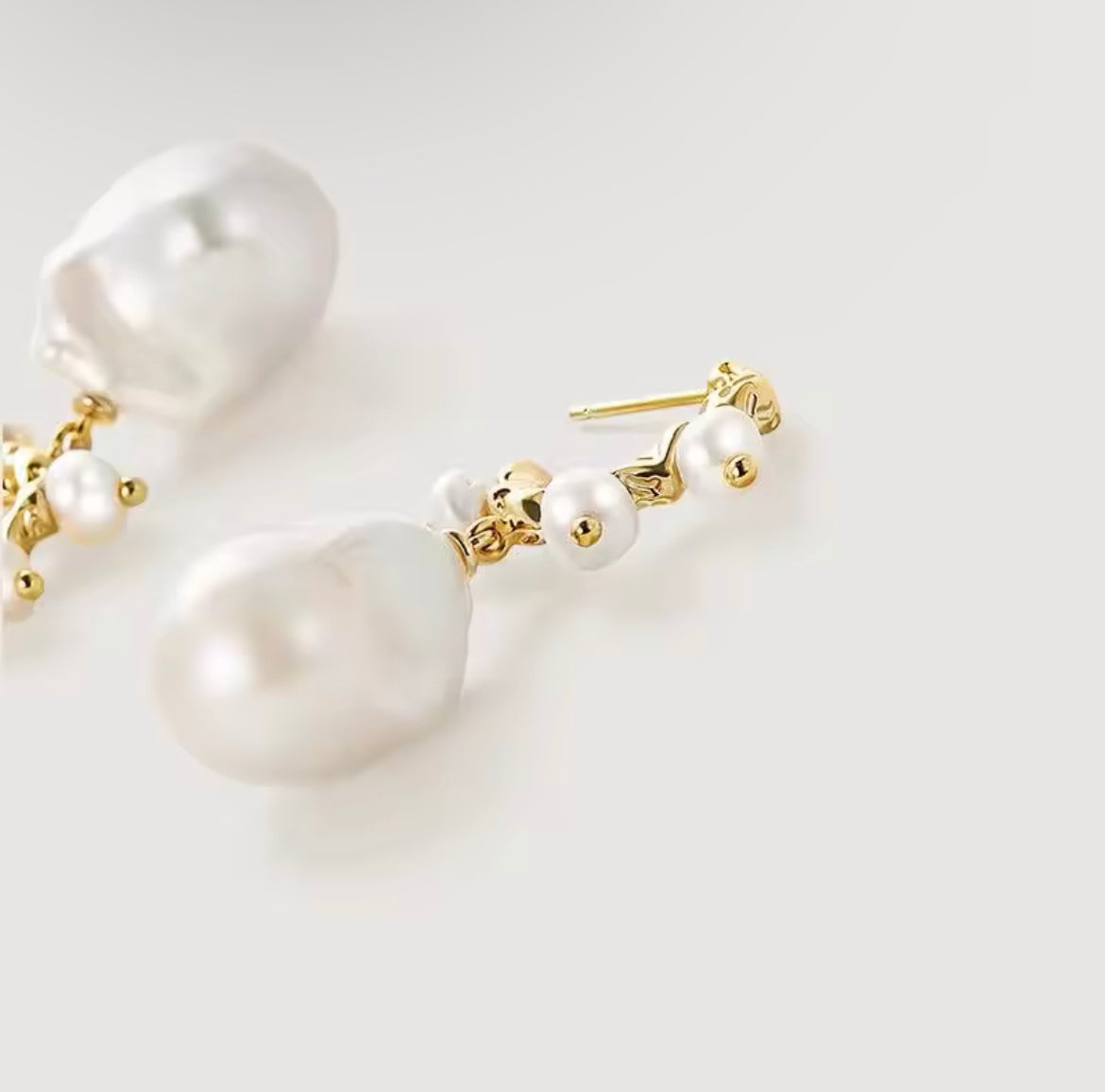 Vintage Baroque Pearl Earrings