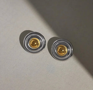 Two tones round earrings