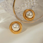 Pearl Circle Stud Earring