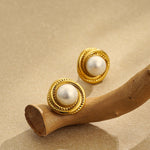 Pearl Circle Stud Earring