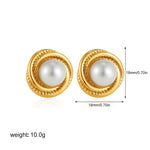 Pearl Circle Stud Earring