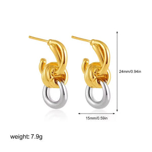 Three-layer Winding Knot Earrings