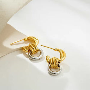 Three-layer Winding Knot Earrings