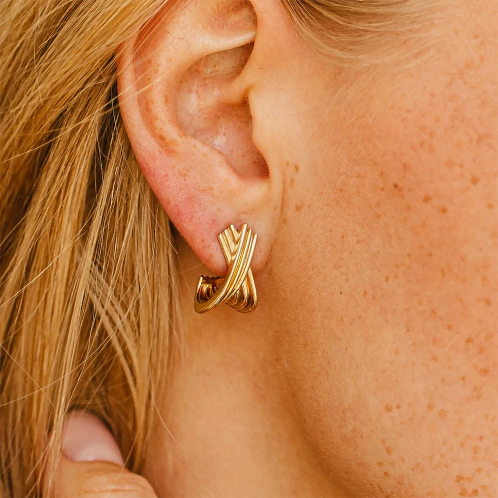 Line X-shaped Earrings