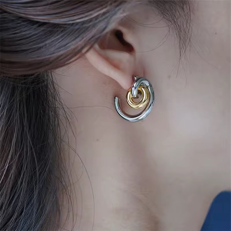 C-shaped Stud Earrings