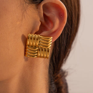 Square Ribbed Earrings