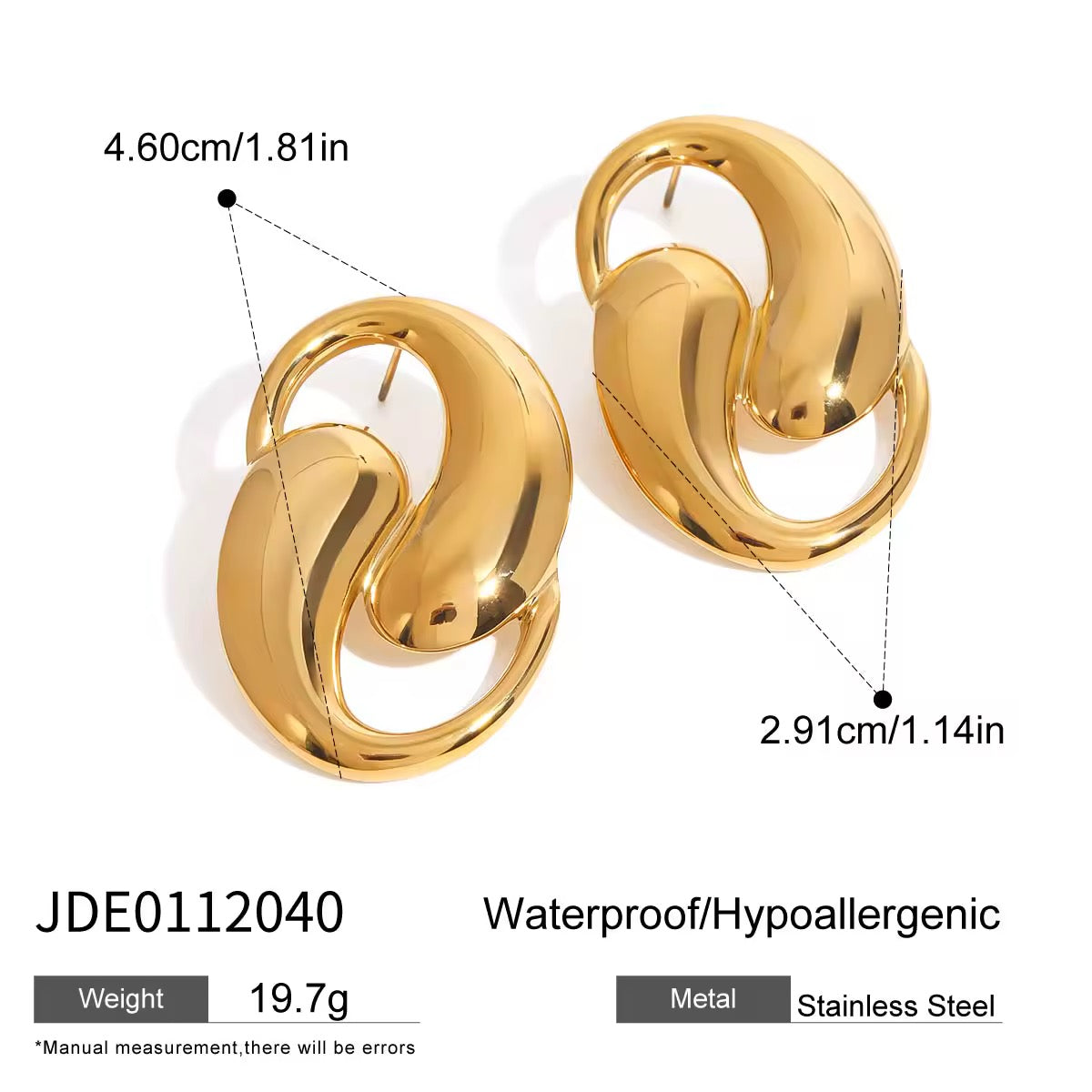 Water Drop Shaped Hollow Earrings